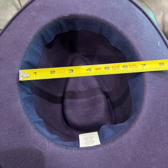 Classic Target Navy Fedora 100% Wool Hat With Stitch Accents - Picture 7 of 7